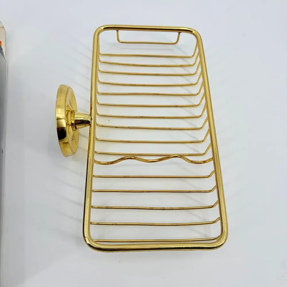 Vtg 1985 Smedbo Villa Solid Brass Soap Basket Bathroom Sweden NOS Wall Art V 272